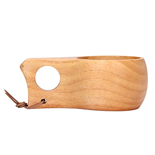 Taza de campamento de madera de 200 ml, taza de madera con hebilla colgante, taza de café con leche portátil, taza para… - Imagen 8