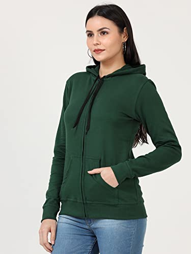 Image of Ideation Women's Cotton Full Zipper Sweatshirt Hoodies with Kangaroo Pocket