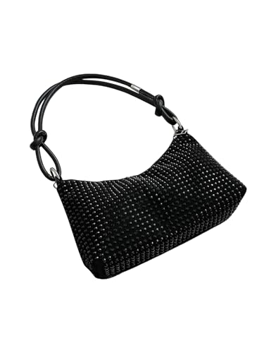 SweatyRocks Women's Rhinestone Shoulder Bag Top Handle Chain Strap Evening Clutch Purses For Party Wedding Engagement3