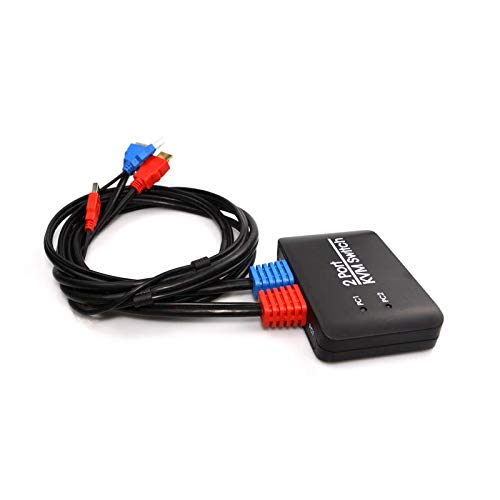 Generic Brands - Interruttore USB KVM HDMI a 2 porte, 4 K a 60 Hz, adattatore per PC monitor, tastiera e mouse, connettore USB splitter HD