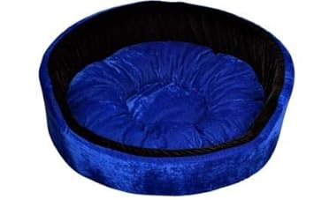 Gorgeous Reversable Blue,Black Color Round Ultra Soft Ethnic Designer Bed for Dog/Cat Fristone (Export Quality) Size : Medium