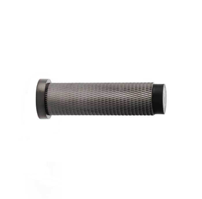 Alexander & Wilks Brunel KNURLED Door Stop, Skirting Wall Mounted, 75mm Projection (Dark Bronze)