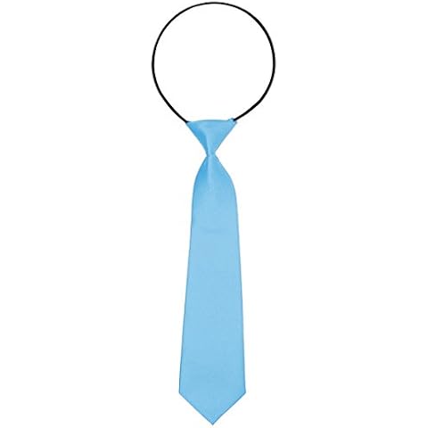 Corbata de niño Oblique-Unique con banda elástica flexible, azul claro Cover