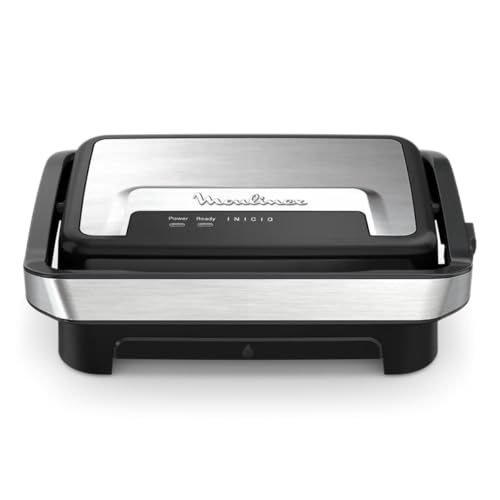 Moulinex Inicio Compact, Grill pour sandwichs & grill, plaques de cuisson antiadhésives, facile à nettoyer, facile à ranger, GI270D10
