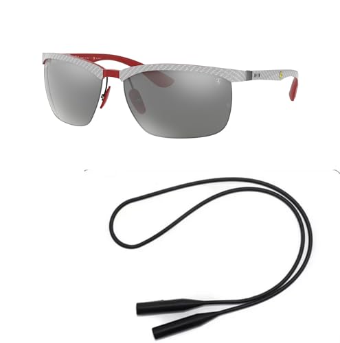 Ray-Ban RB8324M Sunglasses Bundle: RB 8324M F0516G Allutex On Rubber Red Ferrari and Universal Anti-slip Silicone Leash