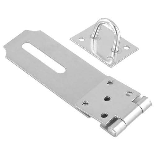 Image of 10 PCS 5 Inch Door Hasp Latch, Stainless Steel Padlock Hasp, Heavy Duty Security Hasp with 90 Pcs Screws, Door Locks Hasp Latch for Doors and Cabinets