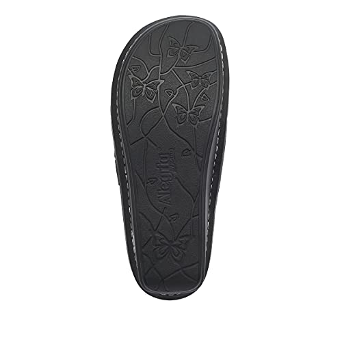 Image of Alegria Women's Brigid Leather Moc Toe Open Back Clog with Heel Cup