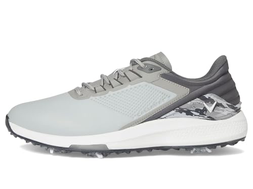 Image of Callaway Mens Coronado v4 Golf Shoes Grey /Charcoal 14 Medium | Waterproof opti-dri Microfiber Leather, ForgedFoam Midsole, 7 Spike TPU Fusion-Lite Outsole,Removable Tour Flex Pro Cleats