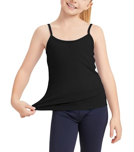 Image of Dreammonkey Girl's Full Sleeveless Camisole Tank Tops Kids Comfort Breathable Dance Tank Tops(Ages 2T-14Years)
