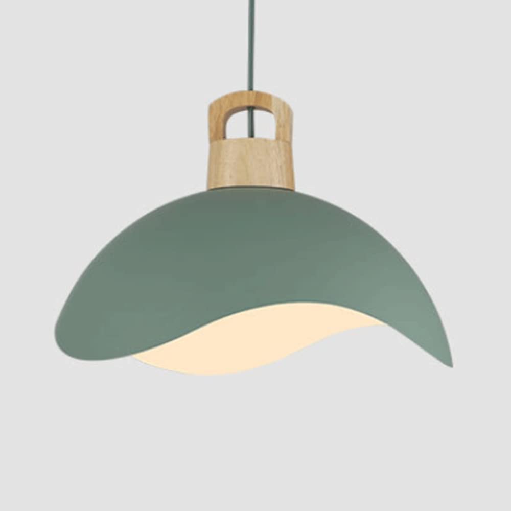 SIVAJI Simple Kitchen Island Hanging Light Macaron Semi-Circular Pendant Lights Fast Food Creative Ceiling Lighting Fixture with Wooden Handle Color Chandelier for Restaurants Office Light Bar Coffee
