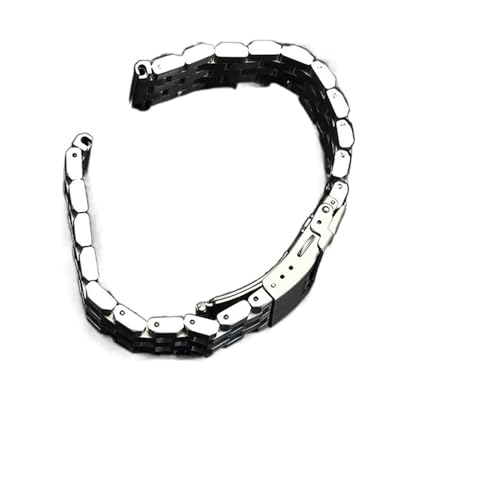 Correa de reloj de acero sólido HMFANG negro con interfaz plana universal 5
