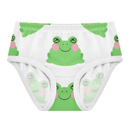 Cute Cartoon Green Frogs White Toddler Girls Underwear 2t Cotton Little Girl Panties Colorful Kids Briefs Undies
