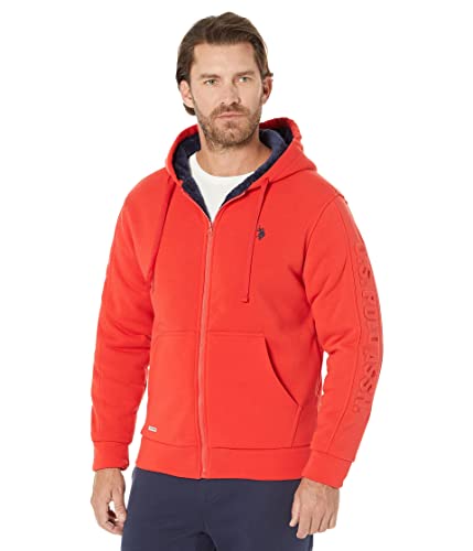 U.S. POLO ASSN. Men's Embossed Wordmark Sherpa Hoodie