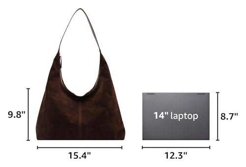 Bolsa de hombro de gamuza tipo tote para mujer miniatura 3