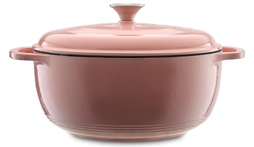 Mercer Culinary Pink Enameled Cast Iron Dutch Oven 6 qt