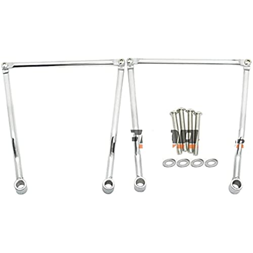 Barra de soporte para alforjas para motocicleta Yamaha V-Star, Drag Star, Virago, Royal Star y Wild Star - Cromo/Negro miniatura 5