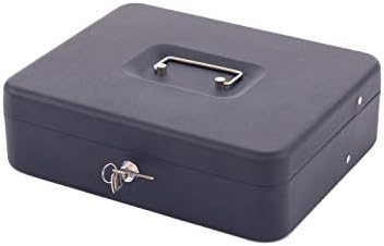 Oypla 12" Heavy Duty Metal Locking Cash Note Money Box Safe Security