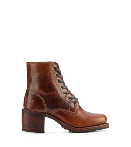 Frye Sabrina 6G Lace Up Women's Ankle & Bootie Boots - Premium Leather, Stylish and Comfortable Footwear for Every Occasion, Cognac - 6