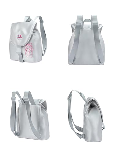 Image of Ballet Dance Backpack for Girls - Personalized Dance Ballet Gift,15L Big Capacity for Teen Dancers (Matt Silver).