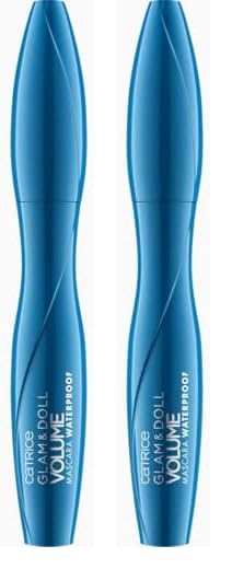 Catrice Glam & Doll Volume Mascara Waterproof, Wimperntusche, schwarz, definierend, verlängernd, volumengebend, langanhaltend, matt, wasserfest, vegan, ohne Parfüm (10ml) (Packung mit 2)