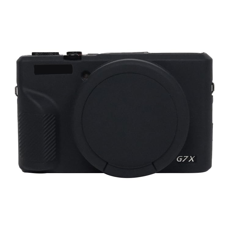 Havilah for Canon PowerShot G7 X Mark III / G7X3 Soft Silicone Protective Camera Case with Lens Cover(Black)-picture-18