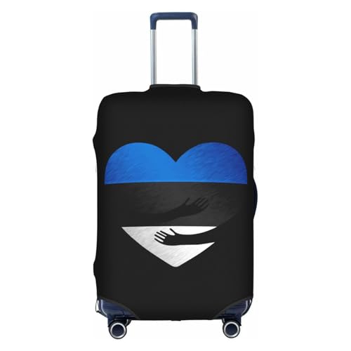 Travel Luggage Cover Estonia Estonians Flag Heart Fashion Washable Baggage Suitcase Protector Fit For Luggage Small