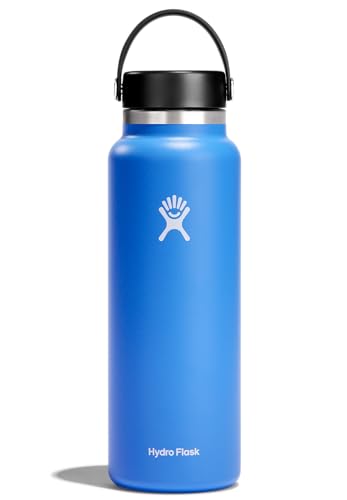 Hydro Flask Water Bottle - Insulated Stainless Steel - Wide Mouth Flex Lid, Non Spill, Leakproof and Refillable in 40 Oz