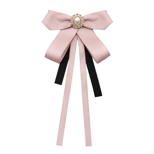 Image of LJBFNN Womens Bow Tie, Clip on Bow Ties Pre Tied Bowtie for Women Girls Ribbon Rhinestone Bow Tie for Shirt Uniform Wedding