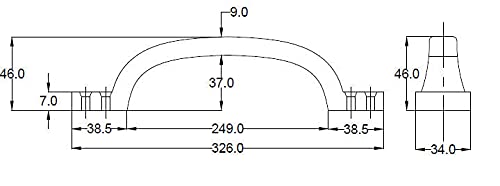 Image of Richelieu Hardware BP9465305900 Sheffield Collection 12-inch (305 mm) Center-to-Center Matte Black Traditional Curved Pull Handle for Barn Doors, Cabinets, Drawers, and Furniture (Pack of 2)