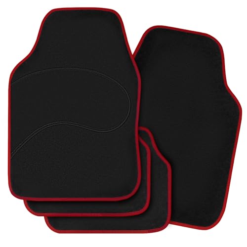 WOLTU Tapis Voiture Universel, Tapis de Voiture Antidérapant, en Tissu, Rouge