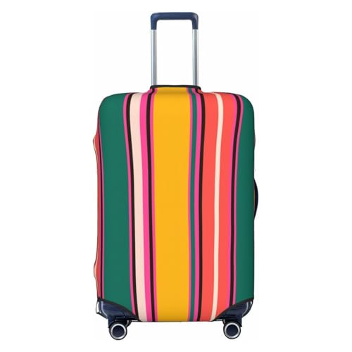 Vertical Stripes Print Luggage Cover For Suitcase,Washable Elastic Travel Suitcase Protector With Zipper Closure And Bottom Buckle – Fits 18-32