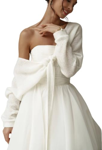 Wrap Bridal Cardigan with Ties, Elegant Sweater for Wedding Dress, Tied Bridal Sweater Cardigan, Wedding Dress Wrap Sweater, Cozy Wedding Dress Sweater, Chic Bridal Knitwear (S, Ivory)