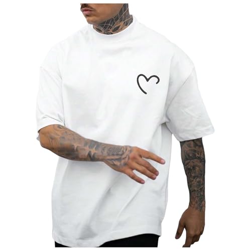 Male Oversize Spring and Summer Trend Young Large Size Printing Short Sleeve T Shirt Top Spandex T (Dark Purple, XXL) Halloween Costumes for Boys