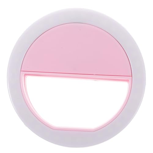 POPETPOP Anillo de Luz LED para Móvil con Clip Luz Selfie Portátil y Estable Diseño Práctico y Duradero Compatible para Fotos y Videollamadas Color Rosa