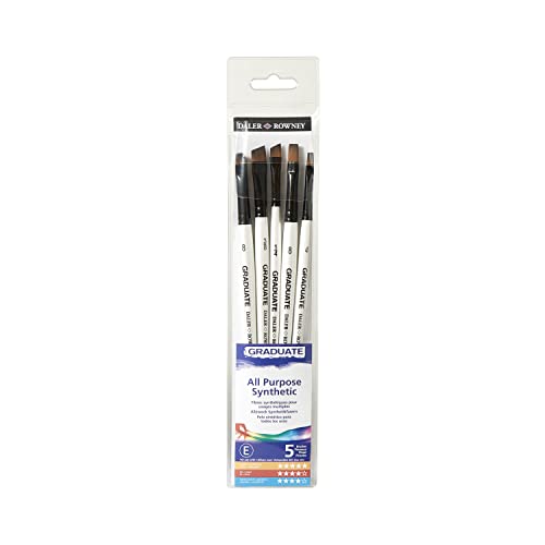 Daler-Rowney Graduate Mixed Media Brush Set Flats & Shaders 5 Brushes