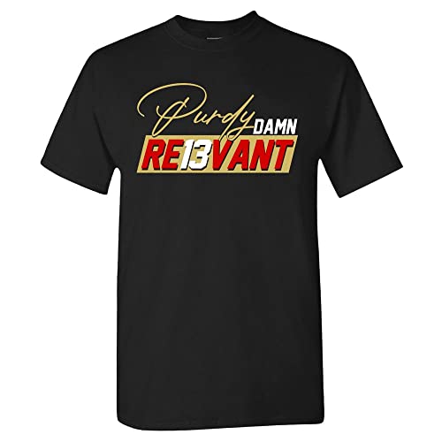 San Francisco Football Fans Purdy Relevant Mens T-Shirt (Black T-Shirt L)