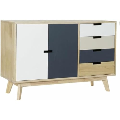 DKD Home Decor Sideboard, Paulownia, White, 100 x 35 x 65.5 cm