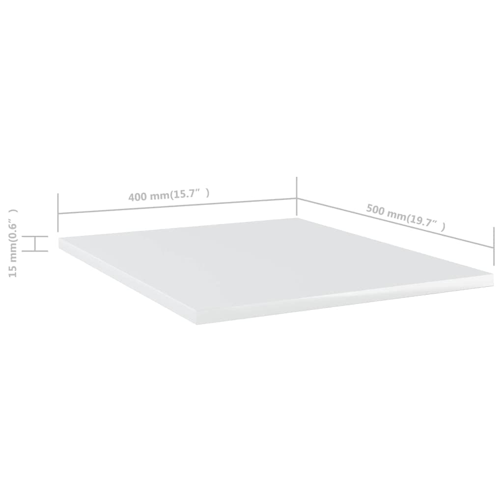 Bücherregal-Bretter Hochglanz-Weiß, 8 Stück 40x50x1,5 cm Holzwerkstoff, Regalsystem Erweiterbar für Wand, Schrank, Büro, Wohnzimmer, Küche, Schlafzimmer, Lagerung, Stauraum