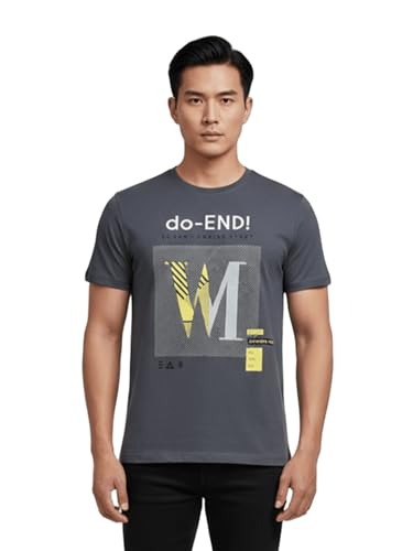 Image of Dollar Men's Pack of 1 Printed Non Zipper Round Neck T-Shirt