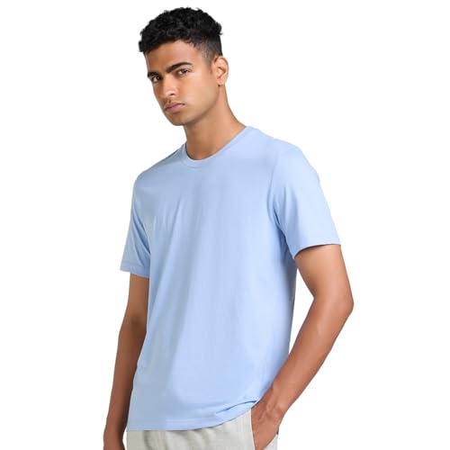 Image of Boldfit Tshirt for Man, Crew Neck Regular Fit Mens Tshirt, Half Sleeves Plain Soft Cotton Blend T Shirt, Breathable Everyday Comfort, Timeless Style & Fade-Resistant Fabric Ideal for All Body Types