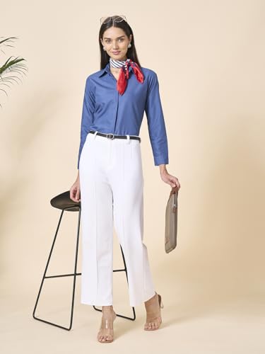 Image of Style Quotient Women Black Cotton Blend Formal Long Sleeve Shirt