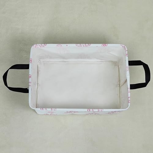Image of Rectangular Castle Storage Basket | Fabric organizer Bin for Books,Clothes,Gifts,Pets-Perfect for Home,Office,Nursery,Dorm,Shelf(Rec-castles)