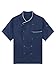 Vxuxlje Unisex Men's Classic Chef Coat Jackets Double-Breasted Kitchen Chef Uniforms Shirts Top Blue Short Sleeve Large