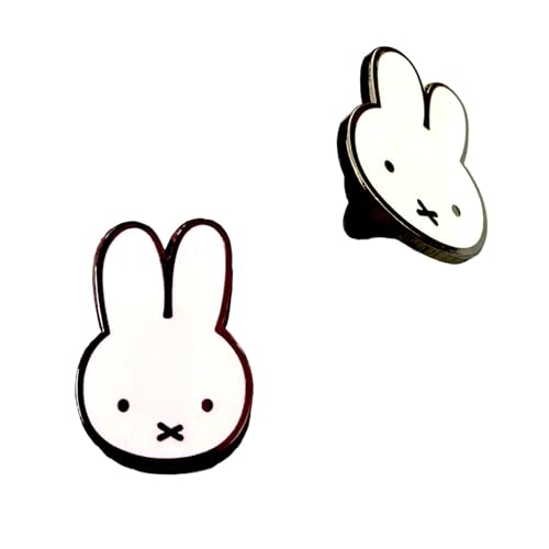 Image of Enamel Bunny Pin - Cute Rabbit Brooch for Women & Girls - Lapel Clip Animal Pins
