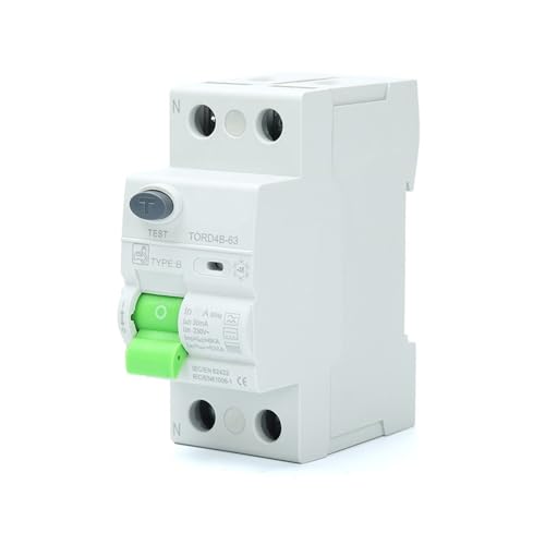 Disjoncteur type B borne de recharge voiture électrique fuite de courant rail DIN 2P 40A