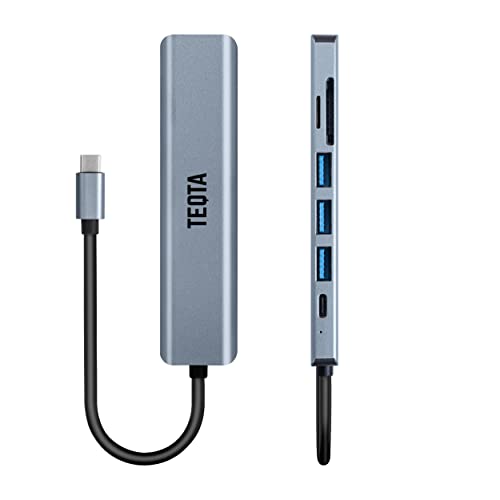 Image of USB C Docking Station 7 in 1 Portable Type C USB HUB with 4K HDMI Port, 100 Watt PD, 3.0 High Speed Data Transfer 3xUSB Ports, Micro SD /TF Card Reader for MacBook Pro M2, M1 and More (Grey)