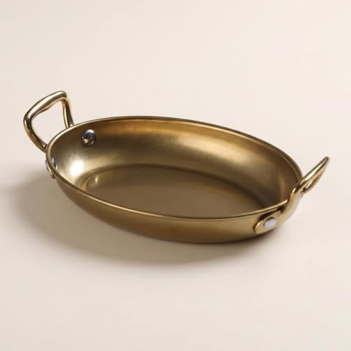 Plateau ovale doré predolo objet décoration intérieure service aliments métal - 8