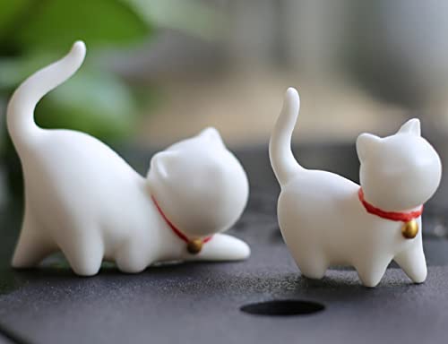 Estatua de Gatito de Porcelana Blanca Hecha a Mano miniatura 5