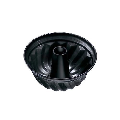 Zenker Gugelhupfform Ø 22 cm, Kuchenform stabil & beschichtet, für saftigen Gugelhupf, runde Backform mit Antihaftbeschichtung, Menge: 1 Stück, Schwarz, 8.66'