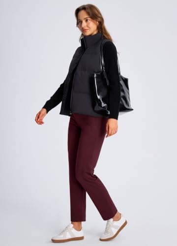 Libin Women's Fleece Lined Pants 31" Stretch Thermal Pants, Red Wine XL - image 6